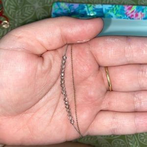 Gold Choker Necklace with Layered Grey Beads